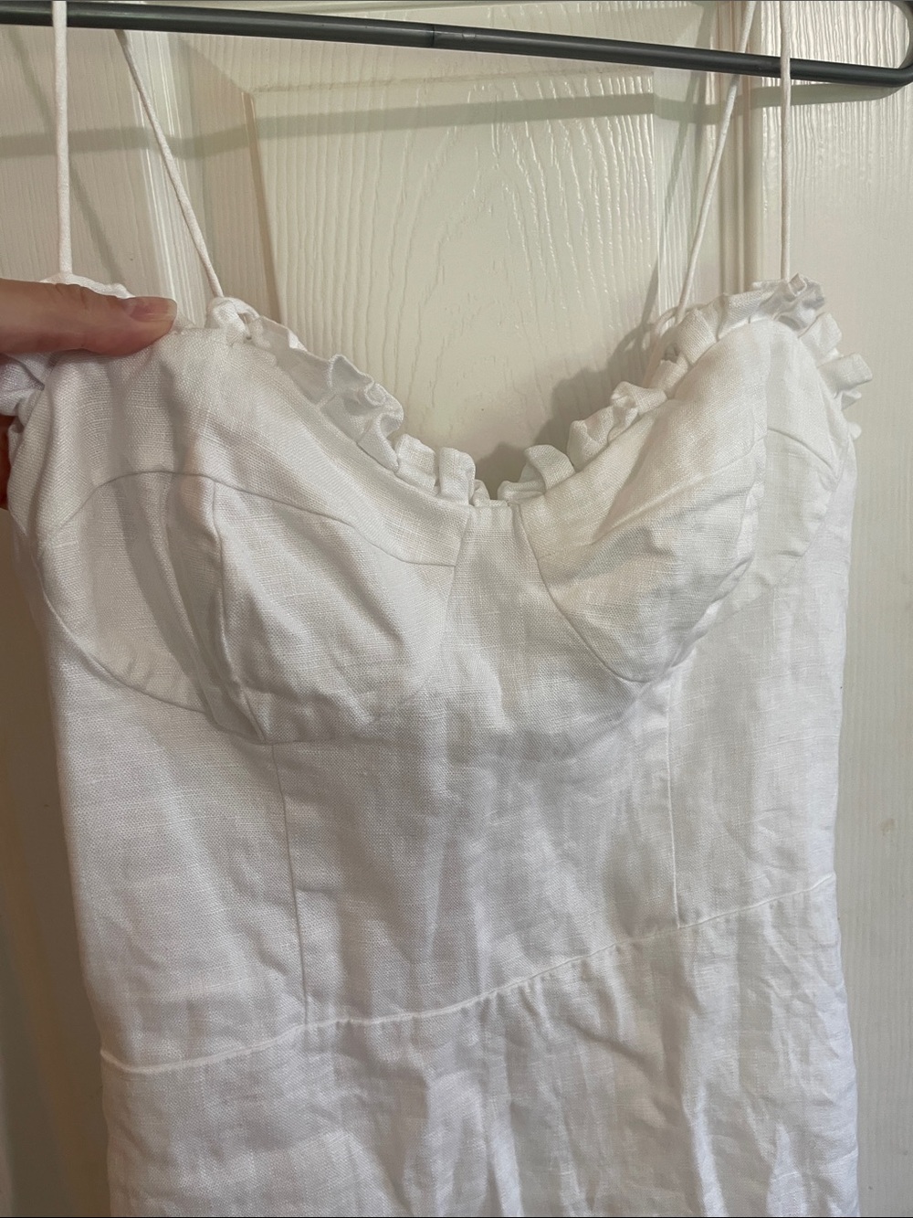 Reformation- Andie Linen White Slip Dress - Picture 3 of 10